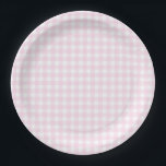 Baby Pink Gingham Plaid Paper Plates<br><div class="desc">Baby Pink Gingham Plaid</div>