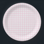 Baby Pink Gingham Plaid Paper Plates<br><div class="desc">Baby Pink Gingham Plaid</div>