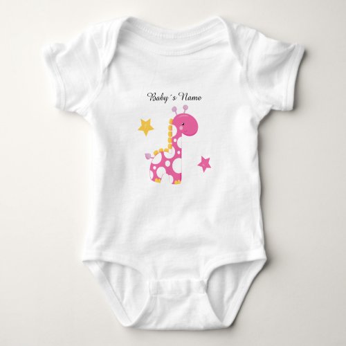 Baby Pink Giraffe Bodysuit