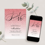 Baby Pink Glam Glitter Sweet 16 Invitation<br><div class="desc">This beautiful invitation features faux pink glitter and your custom text.  Use the template form the add your information.  Change the font or add more text using the Customize It feature.</div>