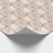 Baby Pink & Gold Confetti - Baby Girl Wrapping Paper (Corner)