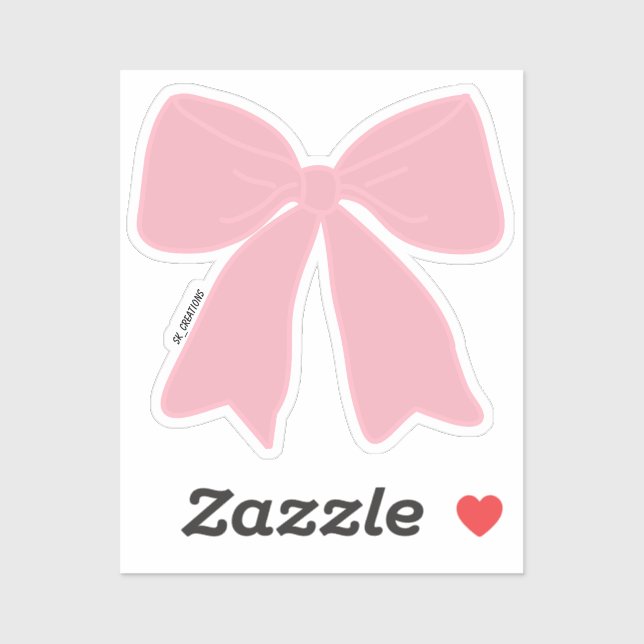 Baby Pink Hair Bow  Sticker (Sheet)