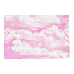 Baby Pink Happy Clouds Backgrouund Placemat
