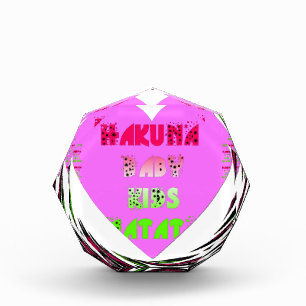 Baby Pink  Hearts Hakuna Matata Baby Kids Design.p Acrylic Award