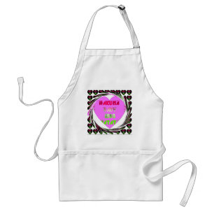Baby Pink Hearts Hakuna Matata Baby Kids Design.p Adult Apron