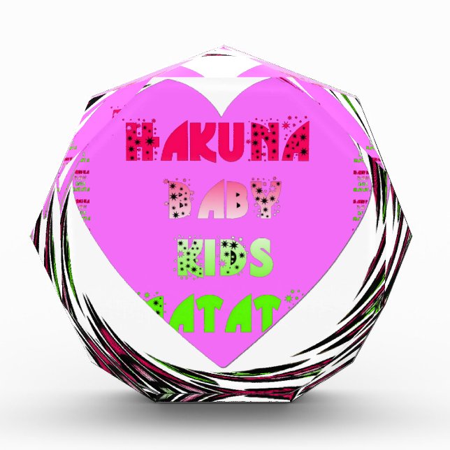 Baby Pink  Hearts Hakuna Matata Baby Kids Design.p Award (Front)