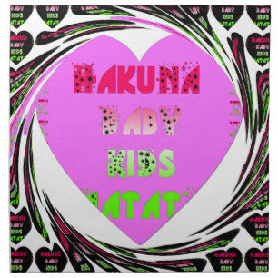 Baby Pink  Hearts Hakuna Matata Baby Kids Design.p Napkin