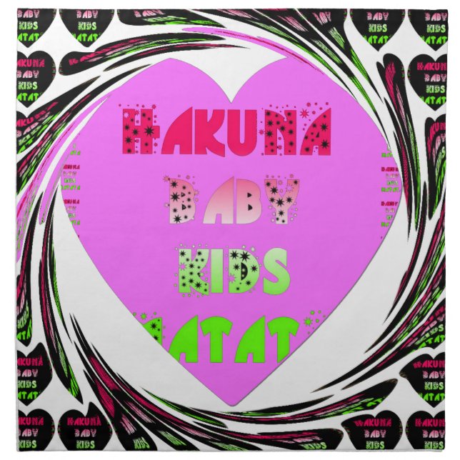 Baby Pink  Hearts Hakuna Matata Baby Kids Design.p Napkin (Front)