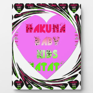 Baby Pink Hearts Hakuna Matata Baby Kids Design.p Plaque