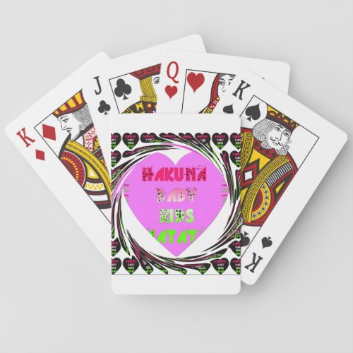 Baby Pink  Hearts Hakuna Matata Baby Kids Designp Playing Cards