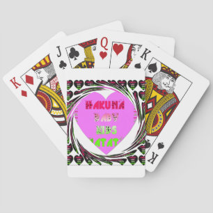 Baby Pink Hearts Hakuna Matata Baby Kids Design.p Poker Cards