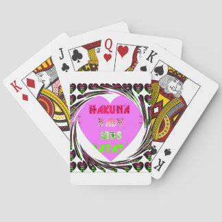 Baby Pink  Hearts Hakuna Matata Baby Kids Design.p Poker Cards