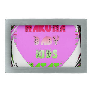 Baby Pink  Hearts Hakuna Matata Baby Kids Design.p Rectangular Belt Buckle