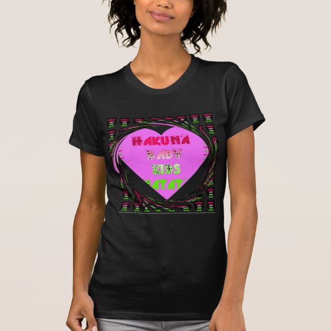 Baby Pink  Hearts Hakuna Matata Baby Kids Design.p T-Shirt (Front)