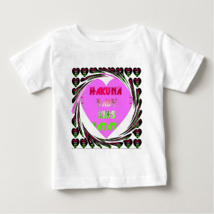 Baby Pink Hearts Hakuna Matata Baby Kids Design.p T-Shirt