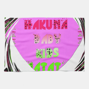 Baby Pink Hearts Hakuna Matata Baby Kids Design.p Towel