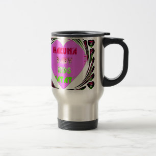Baby Pink Hearts Hakuna Matata Baby Kids Design.p Travel Mug