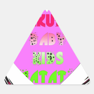 Baby Pink  Hearts Hakuna Matata Baby Kids Design.p Triangle Sticker