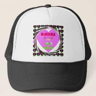 Baby Pink Hearts Hakuna Matata Baby Kids Design.p Trucker Hat