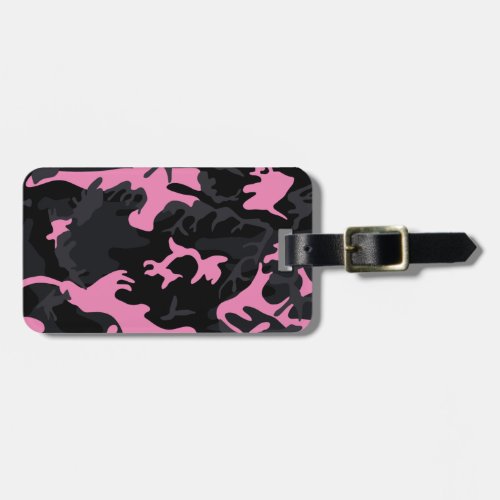 Baby Pink Highlights Camo Luggage Tag