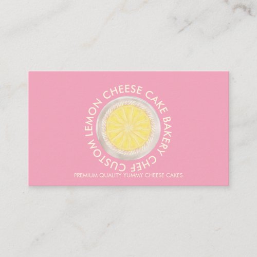 Baby Pink Homemade Cheesecake Bakery Business Card