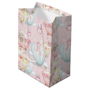 Baby Pink Hot Air Balloons Large Gift Bag