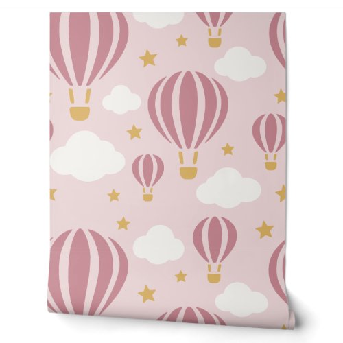 Baby Pink Hot Air Balloons Wallpaper