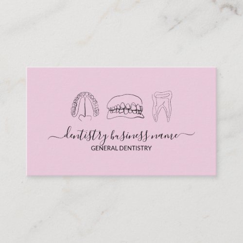 Baby pink light Tooth whitening dental art Business Card