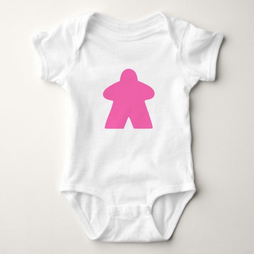 Baby Pink Meeple Board Game Piece Baby Bodysuit
