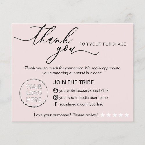 Baby Pink Online Store Small Business Thank you Flyer