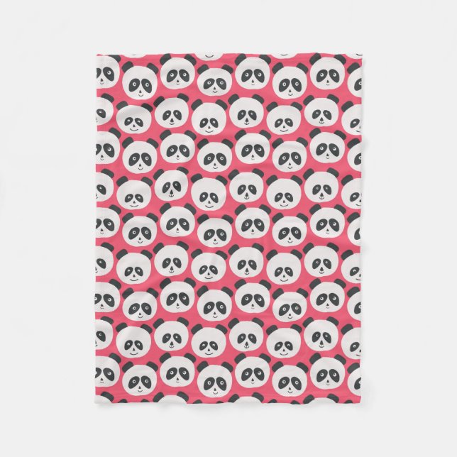 Baby Pink Panda Bear Fleece Blanket (Front)