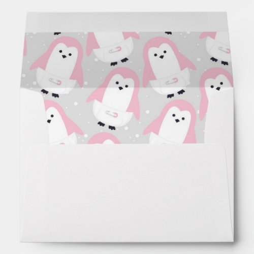 Baby Pink Penguin Envelope