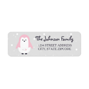Baby Pink Penguin Label
