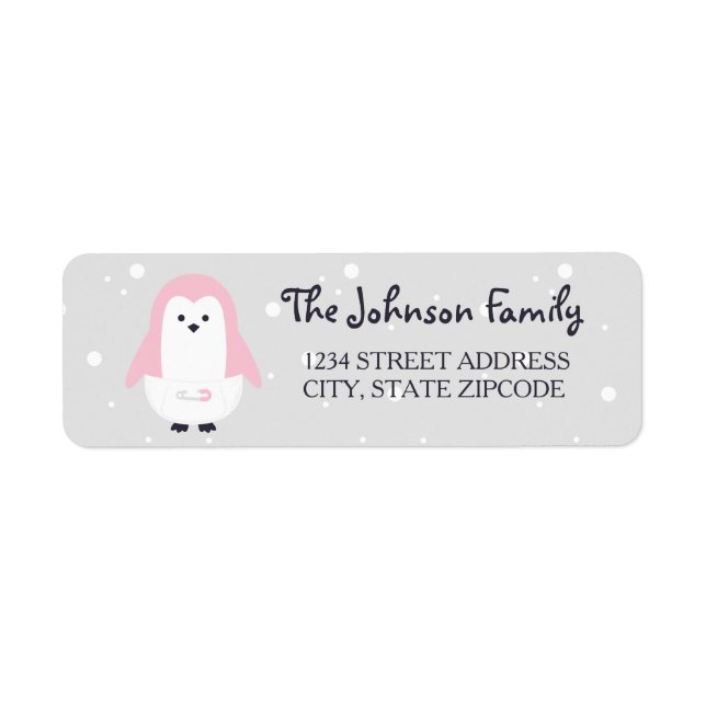 Baby Pink Penguin Label (Front)