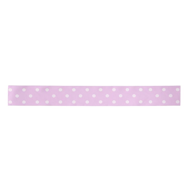 Baby Pink Polka Dot Pattern  Satin Ribbon (Front)