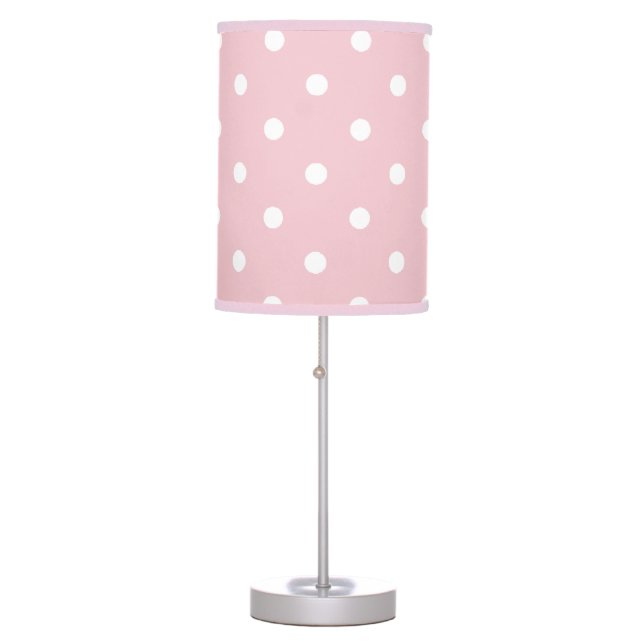 Baby Pink Polka Dots Table Lamp (Front)