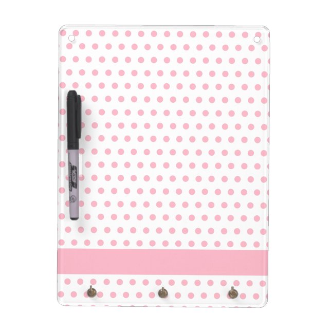 Baby Pink Polkadot Pattern Dry-Erase Board (Front)