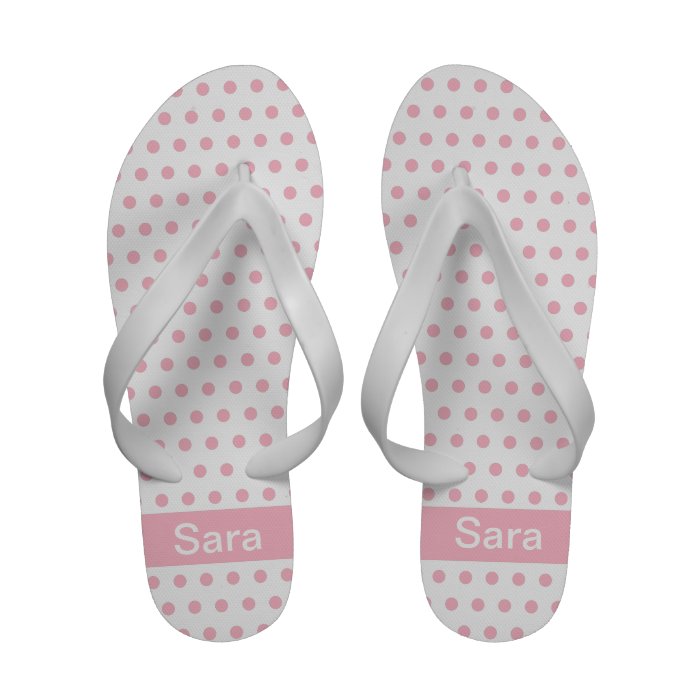 Baby Pink Polkadot Pattern Flip Flops