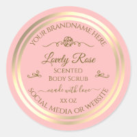 Baby Pink Product Label Gold Frame Vintage Rose