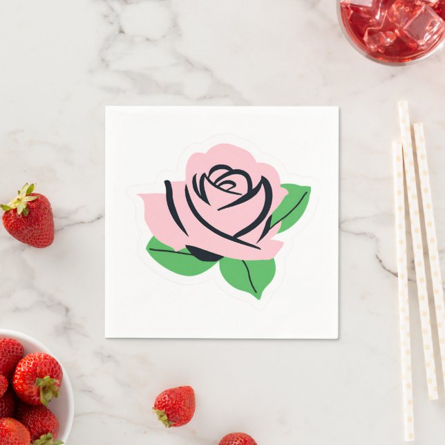 Baby Pink Rose Napkins (Insitu)