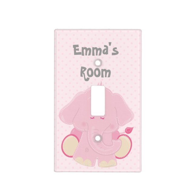 Baby Pink Safari Light Switch Cover (Front)