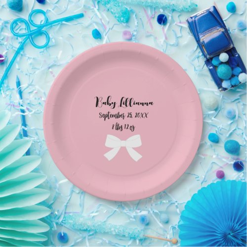 BABY Pink Shower Its A Girl Party  Paper Plates