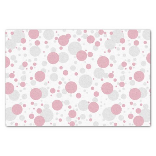 BABY Pink  Silver Polka Dot Party Shower Tissue Paper