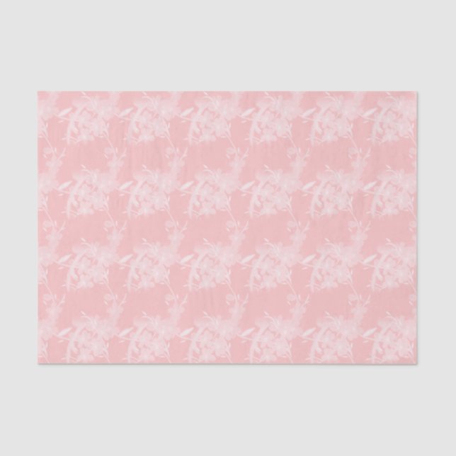 Baby Pink Small Flower Print Tissue Paper (Front)