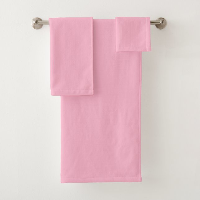 Baby pink solid color bath towel set (Insitu)