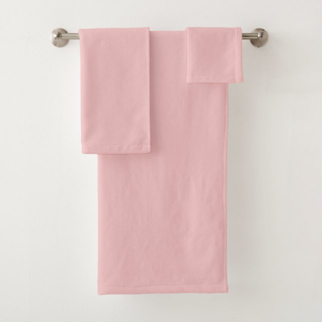 Baby Pink Solid Color Bath Towel Set (Insitu)