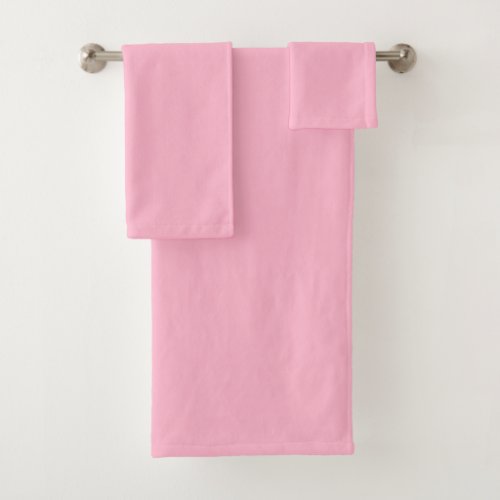 Baby pink  solid color  bath towel set