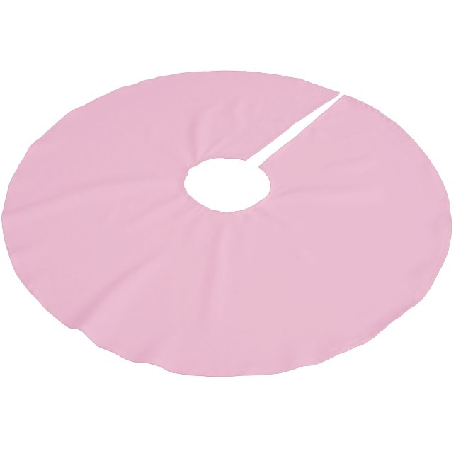Baby pink solid color brushed polyester tree skirt (Angled)