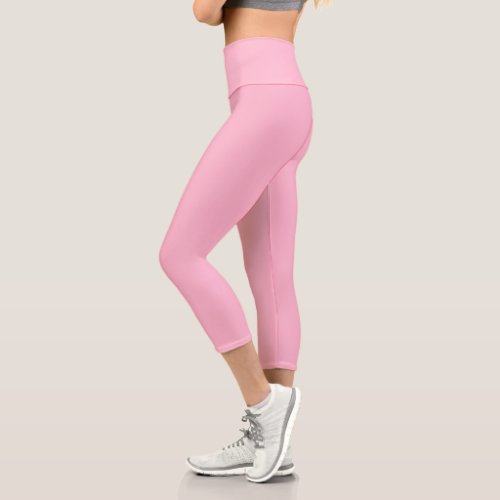 Baby pink  solid color  capri leggings