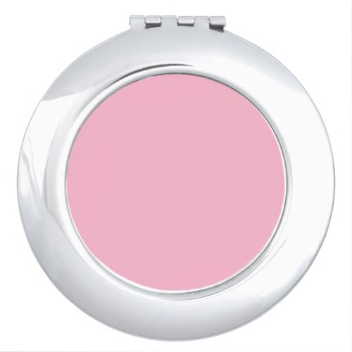 Baby pink solid color compact mirror